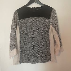 Cynthia Rowley - black and white silk feeling shirt - 6